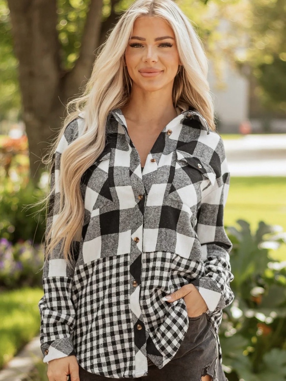 LIV by Habitat Vest in Black Gingham.
